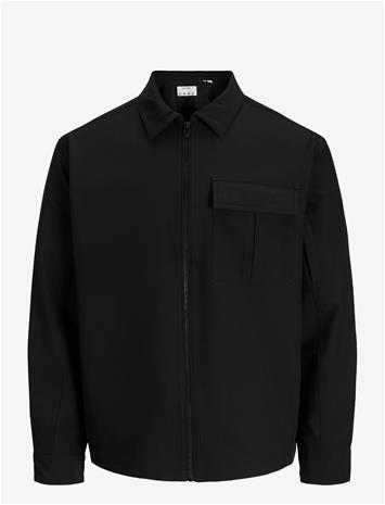 JACK & JONES Jcofusion Tech Zip Overshirt - BLACK - L – kuva 2/2