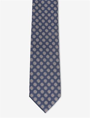 LINDBERGH Polyester Tie With Pattern 7 Cm - DK BLUE - One Size