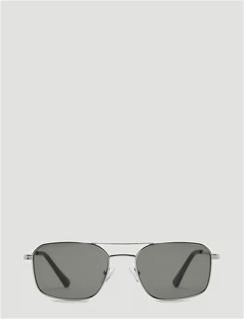 Mango Metallic Frame Sunglasses - Silver - ONE SIZE