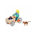 Goki Dollhouse Wooden Cargo Bike with Child and Dog