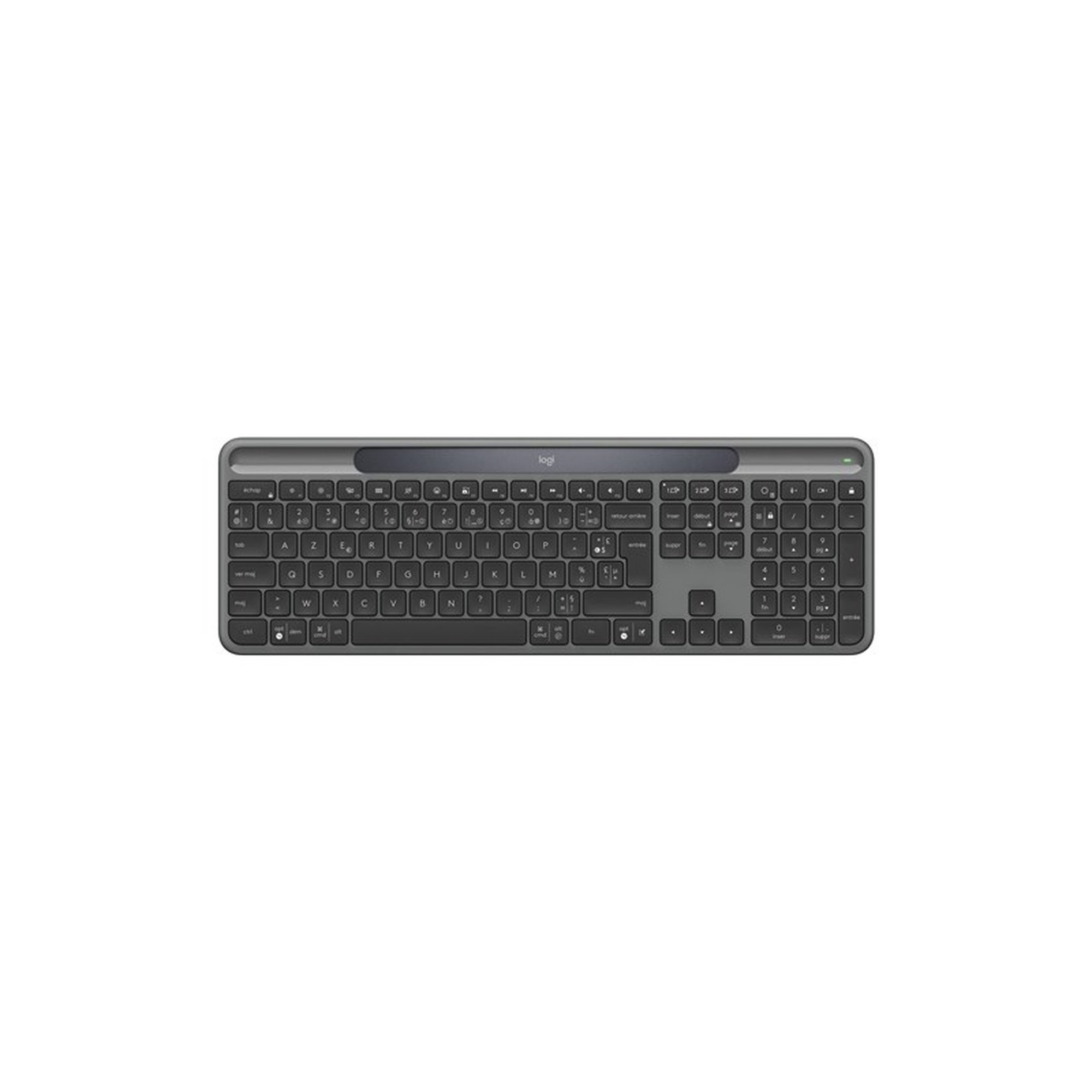 Logitech K980 Signature Slim Solar+ for Business - Näppäimistö - Ranskalainen - Harmaa