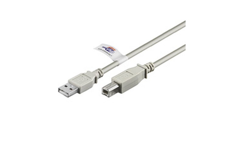 Goobay USB AB 300 HiSpeedCert 2.0 3m USB-kaapeli USB A USB B Harmaa 50832