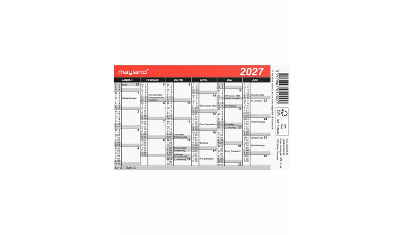 Mayland Mini kalender 2027 – kuva 1/1