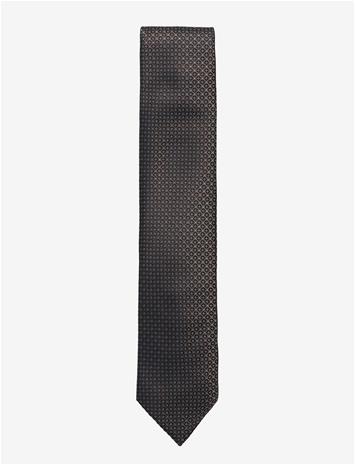 LINDBERGH BLACK Polyester Tie W?. Pattern 7 Cm - MOCCA - One Size