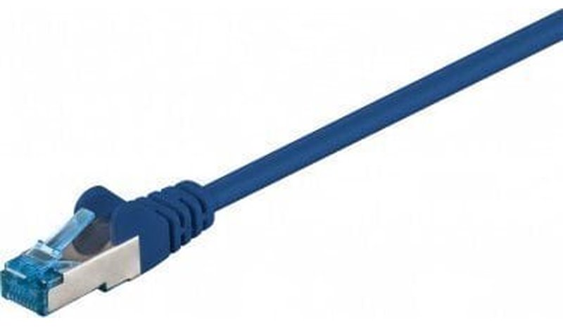 Cat 6a S/ftp Patchcord-kaapeli, 0,25 m, sininen