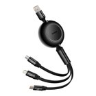 Baseus CAMJ010101 USB-kaapeli USB 2.0 1,1 m USB A USB C/Micro-USB B/Lightning 0,48 Gbit/s 66 W Musta CAMJ0
