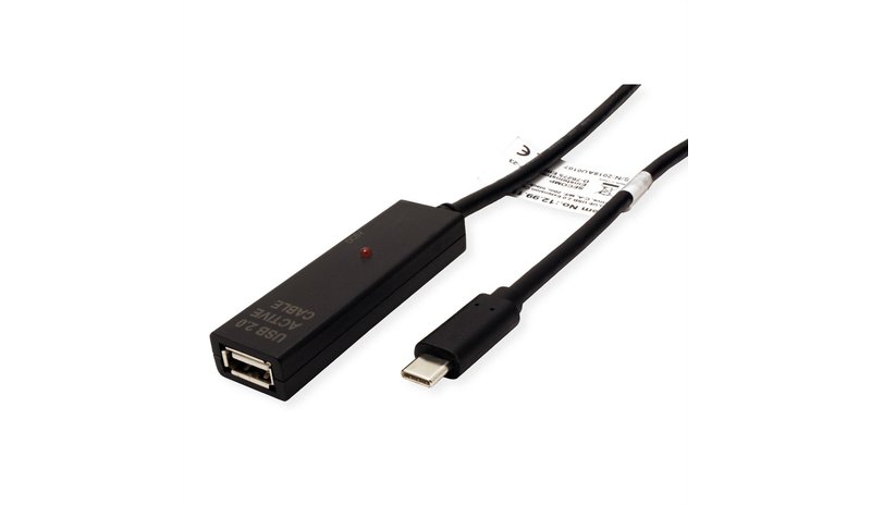 VALUE 12.99.1113 USB-kaapeli USB 2.0 15 m USB C USB A 0,48 Gbit/s Musta 12.99