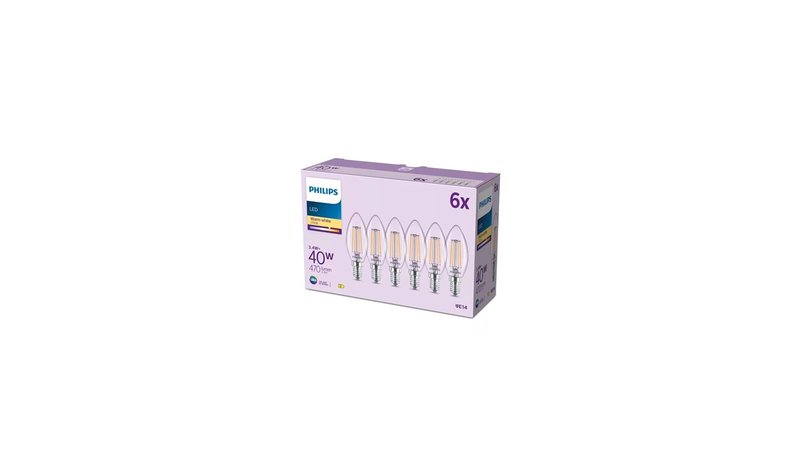 Philips LED-lamppu LED classic B35 40W E14 WW CL ND 6CT/4EC? E14