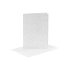 Creativ Company Cards and Envelopes 10.5x15cm Glitter Silver - 4 pcs.