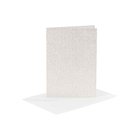 Creativ Company Cards and Envelopes 10.5x15cm Glitter White - 4 pcs.
