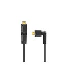 Hama HDMI Cable Ethernet Rotating Gold Black 3m