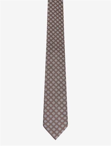 LINDBERGH Polyester Tie With Pattern 7 Cm - BROWN - One Size