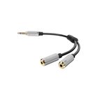 Sharkoon 0.12m, 3.5mm/2x3.5mm audiokaapeli 0,12 m Musta, Hopea 40449