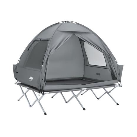 SoBuy Teltta 2 Hengelle - Ja Kenttäsänky, 2-in-1 Retkiteltta | 193x145x185cm Harmaa OGS32-II-L-HG