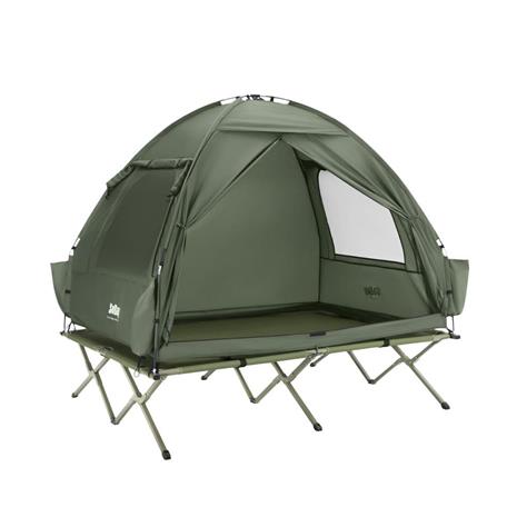 SoBuy Teltta 2 Hengelle - Ja Kenttäsänky, 2-in-1 Retkiteltta | 193x145x185cm Harmaa OGS32-II-L-HG