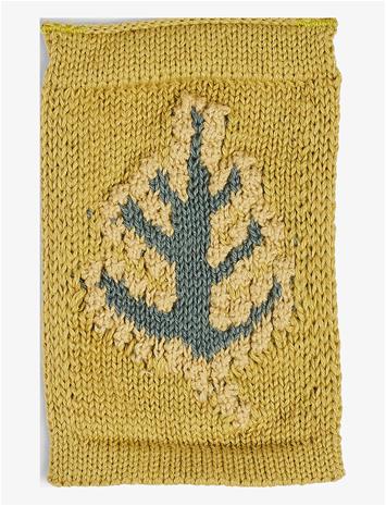 SMALLSTUFF Knitted Flag, Leaf, Blue - FL BLUE - One Size