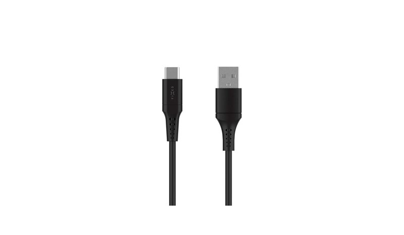 FIXED USB-A to USB-C Silicone cable - 0.3m - Black – kuva 1/1