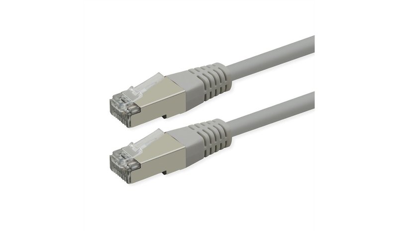 ROLINE S/FTP (PiMF) Patch Cord, Cat.6 (Class E), PoE, grey, 1 m 21.51.0831