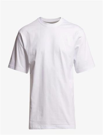 BISON Basic O-Neck Tee With Small Bison Logo - WHITE - L