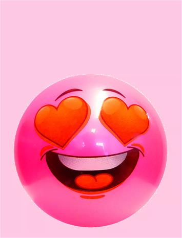 SportMe Playball Funny Face, 24Cm Pink - Multi/patterned - 24 cm