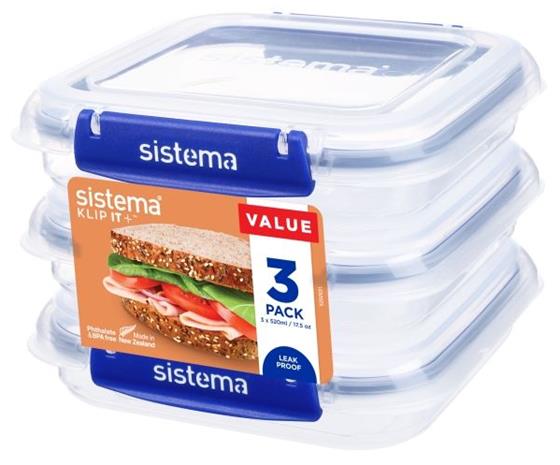 Sistema Square Klip It Plus 3Pack 520ml