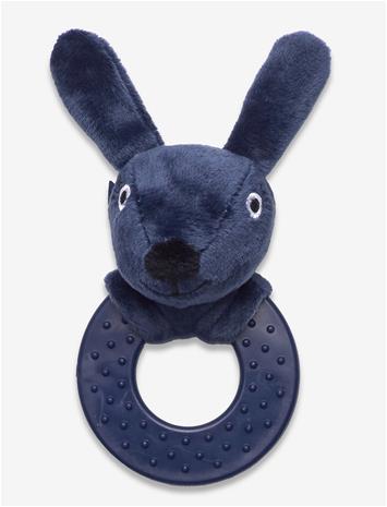 SMALLSTUFF Rattle Rubber Ring, Rabbit, Navy - NAVY - 14X 7X 5 cm