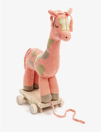 SMALLSTUFF Pull Along Giraffe, Multi Girl - MULTI COLORED - One Size 20 cm