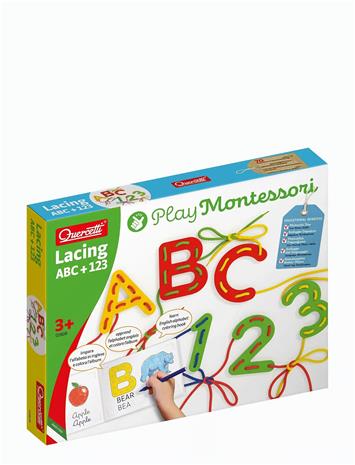 Quercetti Play Montessori Lacing ABC + 123