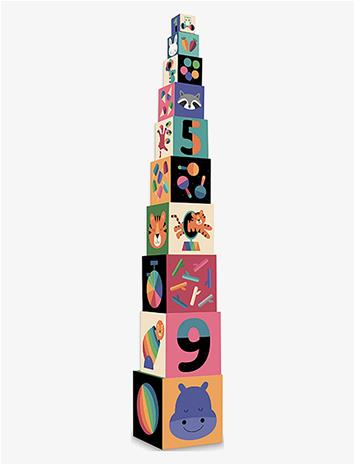 VILAC Stacking Cubes In Rainbow Colours By Andy Westface - MULTI - One Size