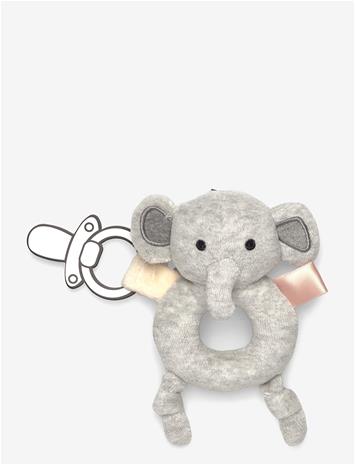 GEGGAMOJA Ring Rattle - GREY MEL ELEPHANT - One Size
