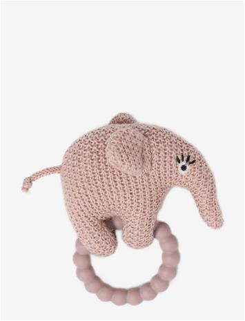 SMALLSTUFF Rattle, Elephant, Merino Wool, Powder - POWDER - One Size – kuva 2/2