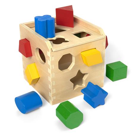 Melissa & Doug Wooden Shape Sorting Cube
