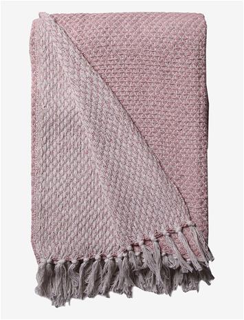 AU MAISON Throws Nets - DUSTY ROSE/WHITE - 130X180 cm – kuva 2/2