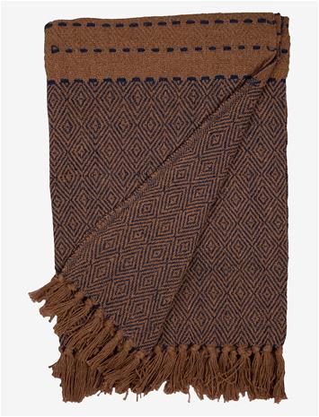 AU MAISON Throw - BLUE/BEIGE - 130X180 cm