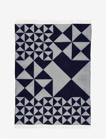 Verpan Mirror Plaid Wool 130x190 cm, Blue