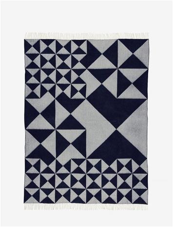 Verpan Mirror Plaid Wool 130x190 cm, Blue