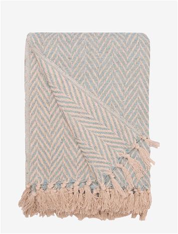 AU MAISON Throw - MINT/NATURAL - 130X180 cm