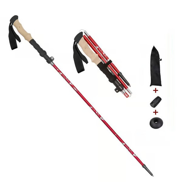 Ultrakevyt vaellussauva 5-osainen Red