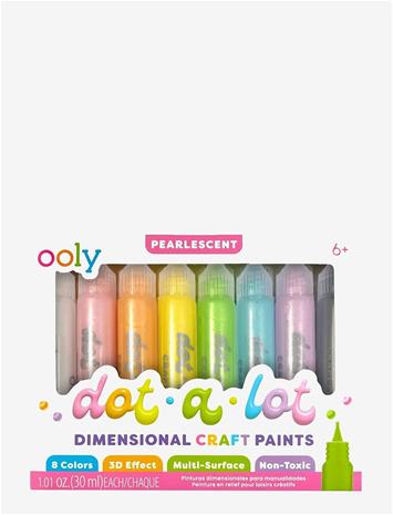 OOLY 3D Effect Craft Paint 8 Pcs - Dot-A-Lot Pearlescent - MULTI - One Size
