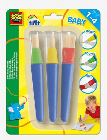 SES CREATIVE My First - 3 Safe Baby Brushes - MULTI - One Size