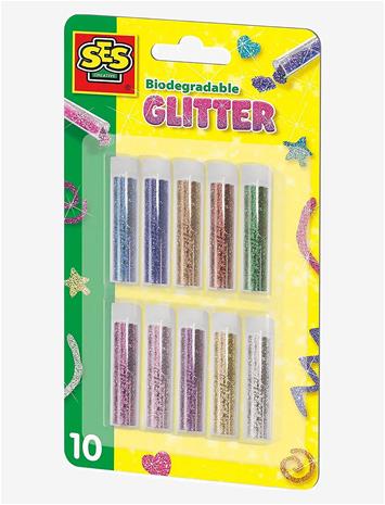 SES CREATIVE Biodegradable Glitter 10 Colours - MULTI - One Size