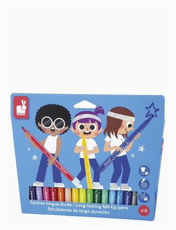 Janod Long-Lasting Felt-Tip Pens - Multi/patterned - ONE SIZE
