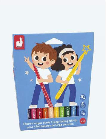 Janod Long-Lasting Felt-Tip Pens - Multi/patterned - ONE SIZE