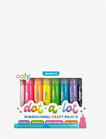 OOLY 3D Effect Craft Paint 8 Pcs - Dot-A-Lot Bright - MULTI - One Size