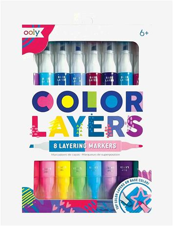 OOLY Markers 8 Pcs - Double Sided - Colour Layers - MULTI - One Size
