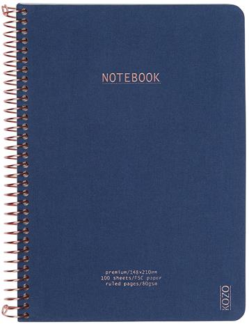 KOZO Premium Notebook A5 navy 100 pcs 80g.