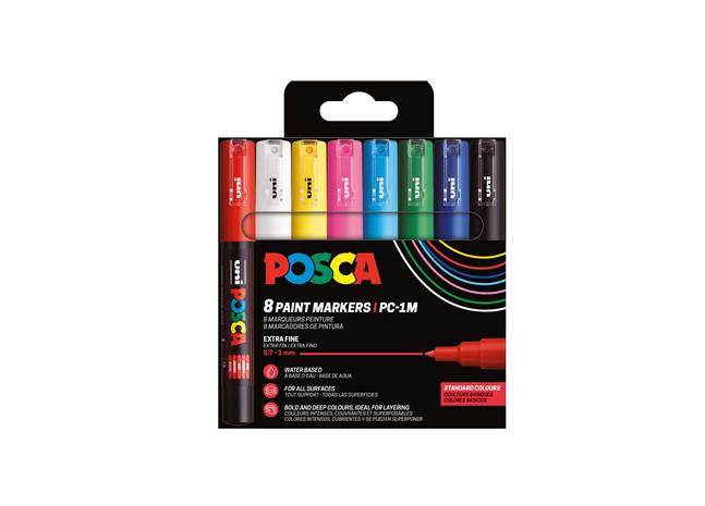 POSCA marker sæt PC-1M 8 ass. std. farver