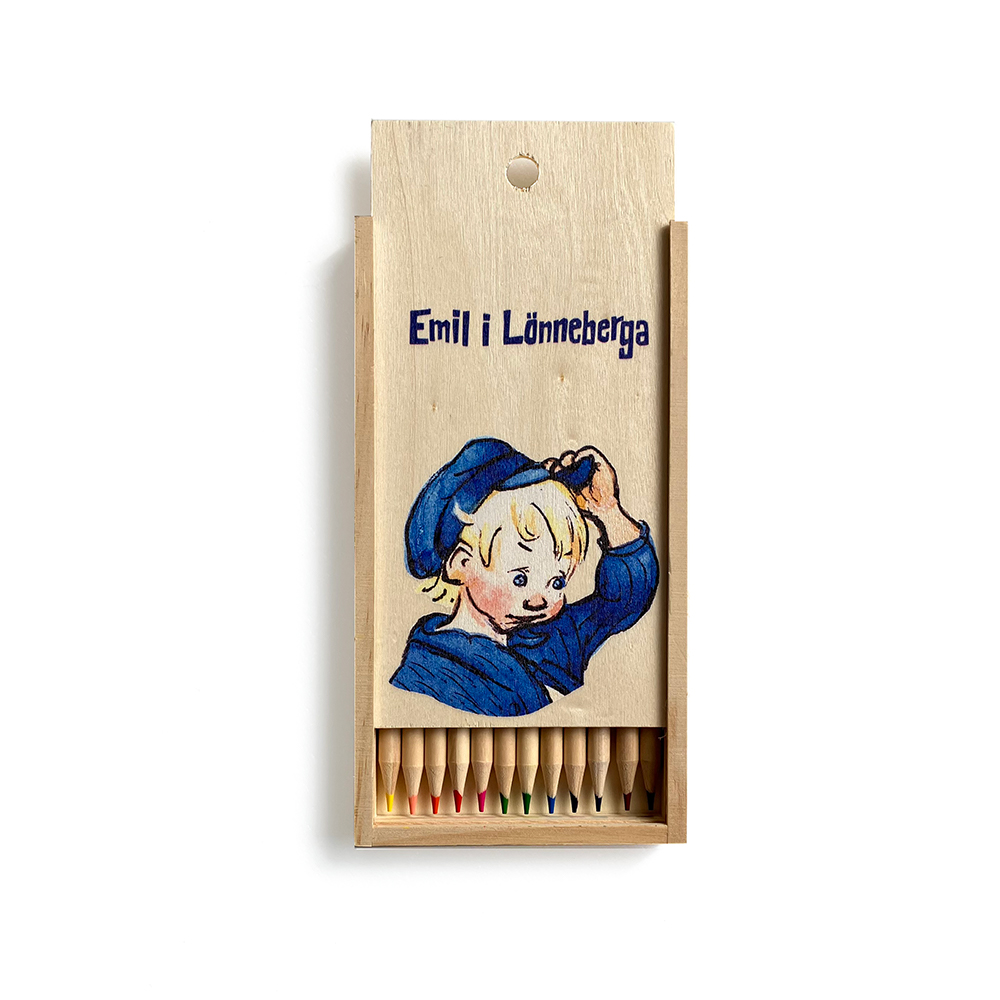 Värikynät Puulaatikossa Emil Astrid Lindgren