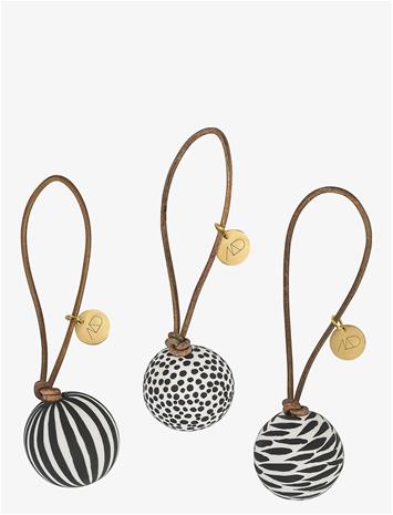 METTE DITMER Globe Baubles, 3-Pack - BLACK - 3.5X12 cm