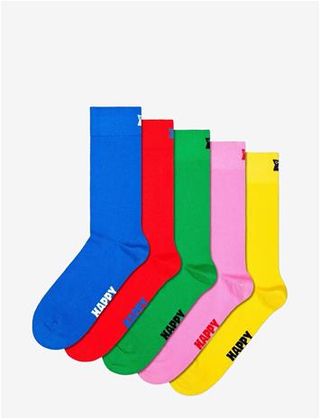 HAPPY SOCKS 5-Pack Solid Socks - BLUE - 36-40